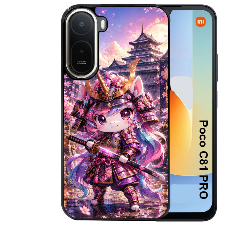 Coque pour POCO C81 PRO licorne manga samourai