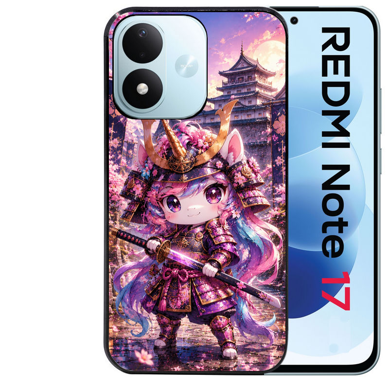 Coque pour Redmi Note 17 et PRO 4G 5G Max licorne manga samourai
