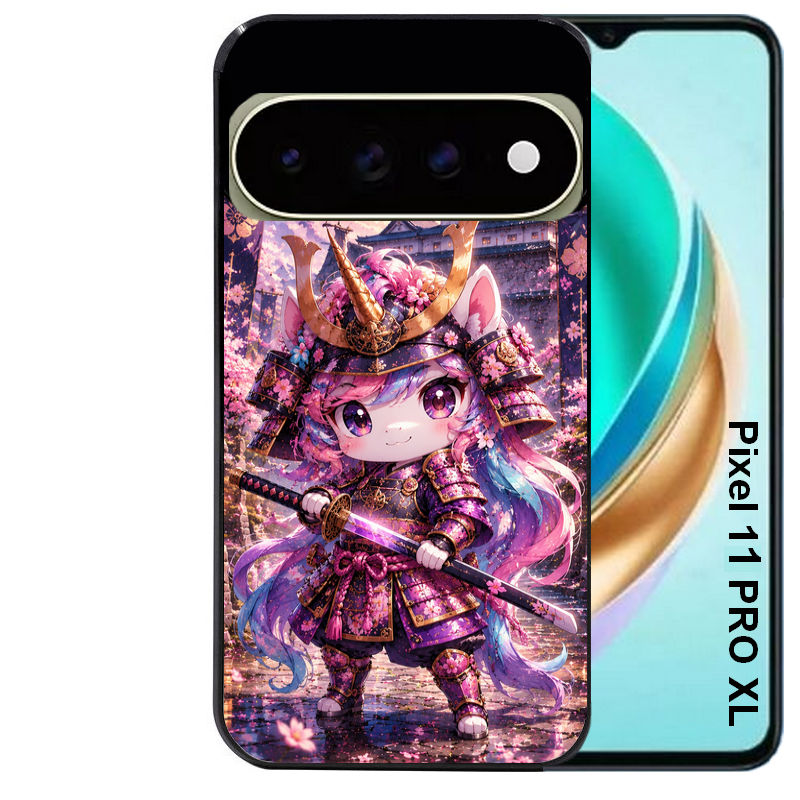 Coque pour Pixel 10 / 11 / PRO / XL licorne manga samourai