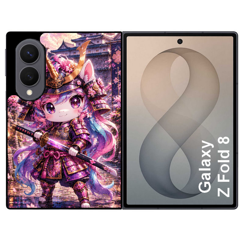 Coque pour Z FOLD 8 licorne manga samourai