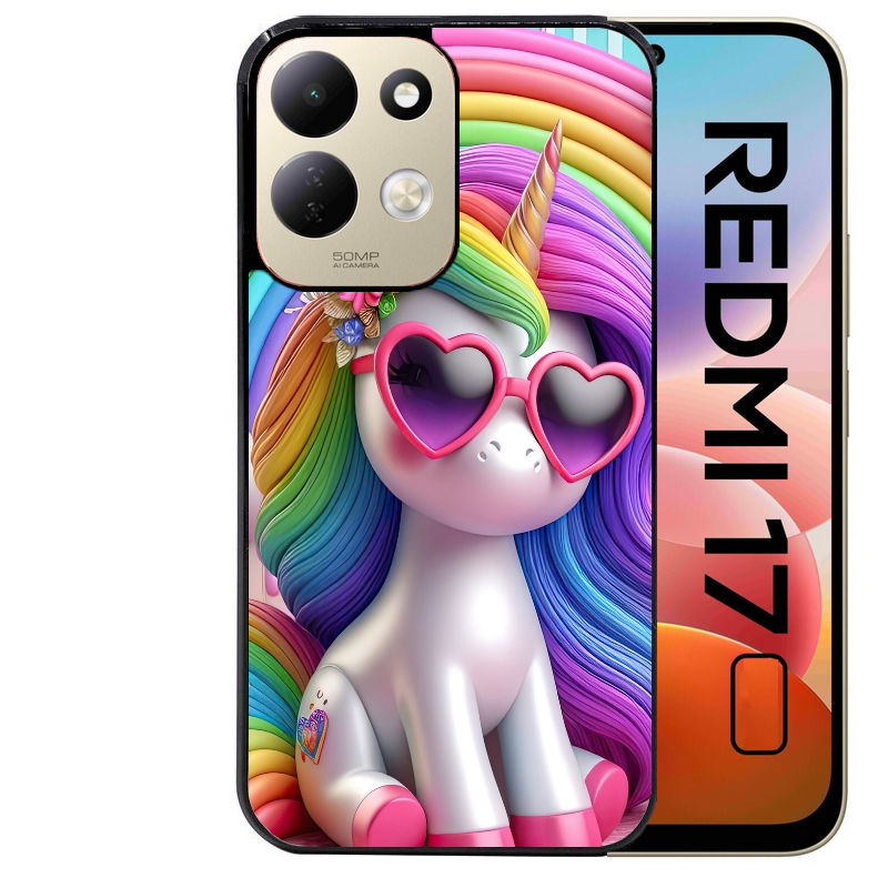 Coque pour Redmi 17 et 17C 4G 5G licorne pop art