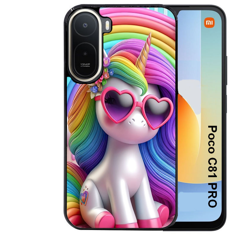 Coque pour POCO C81 PRO licorne pop art