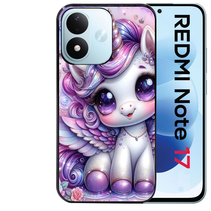 Coque pour Redmi Note 17 et PRO 4G 5G Max licorne violette