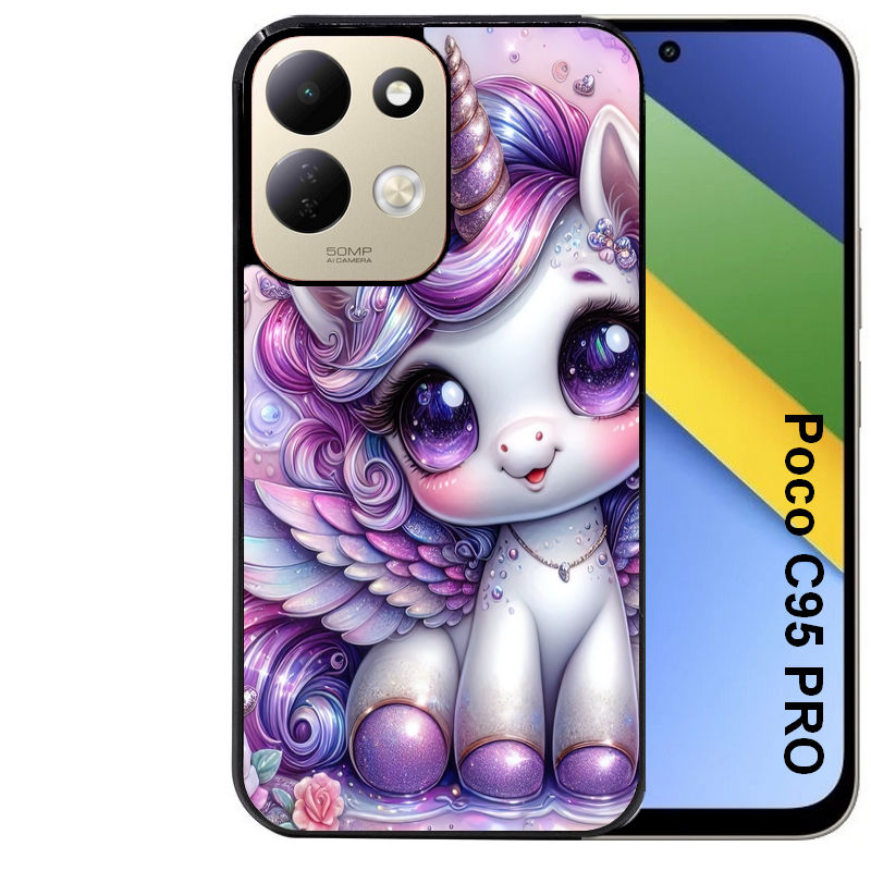 Coque pour POCO C95 PRO licorne violette