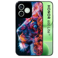 Coque noire pour Honor 600 LITE avec motif lion fluo protection antichoc personnalisée