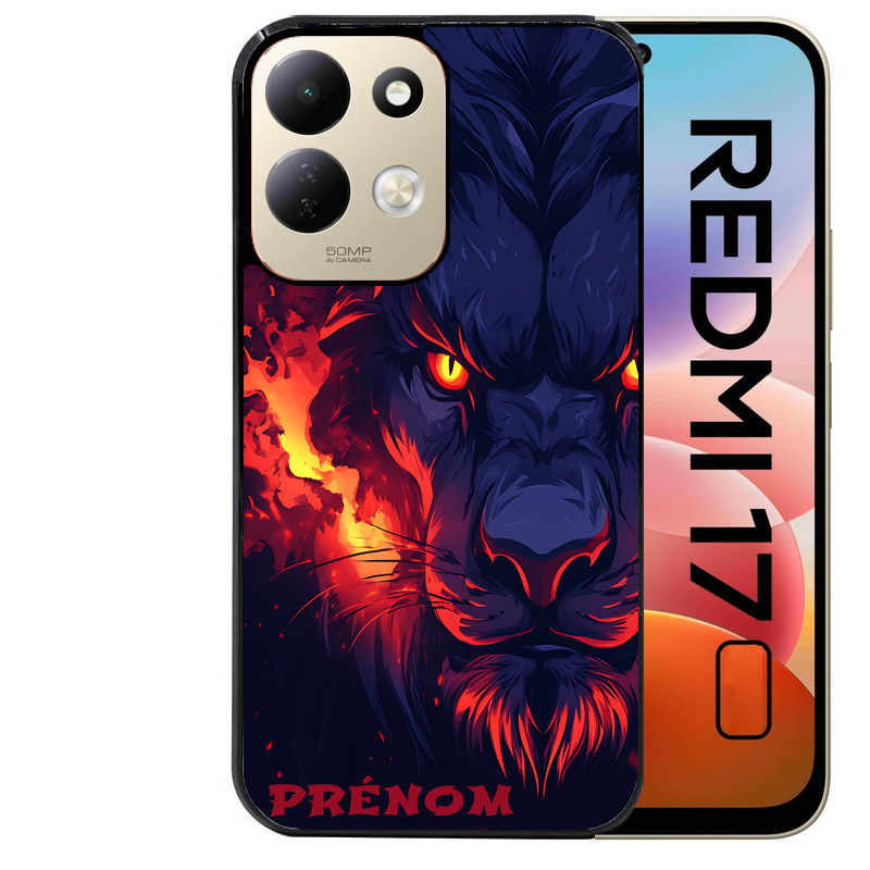 Coque pour Redmi 17 et 17C 4G 5G personnalisée lion anime