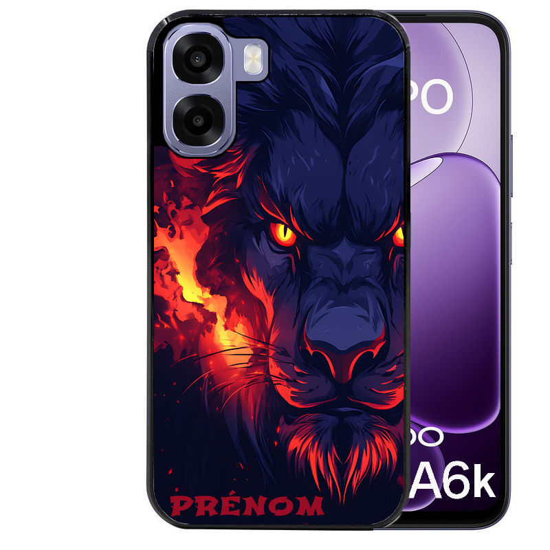 Coque pour Oppo A6 A6 A6K personnalisée lion anime