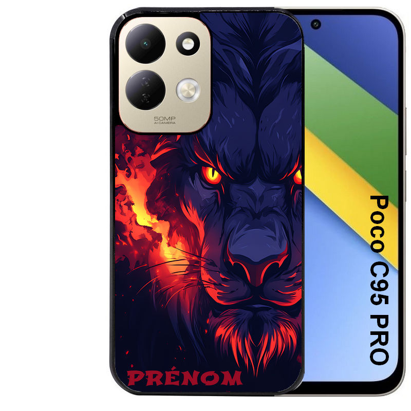 Coque pour POCO C95 PRO personnalisée lion anime