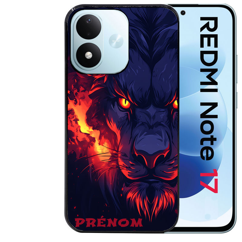 Coque pour Redmi Note 17 et PRO 4G 5G Max personnalisée lion anime