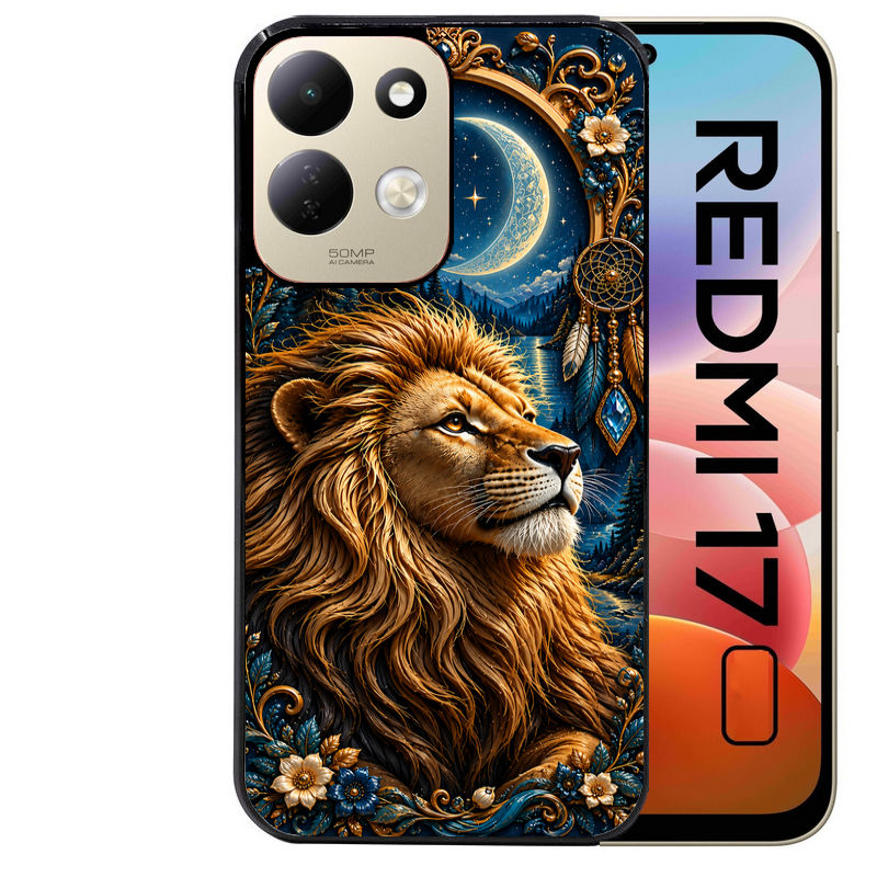 Coque pour Redmi 17 et 17C 4G 5G lion astro