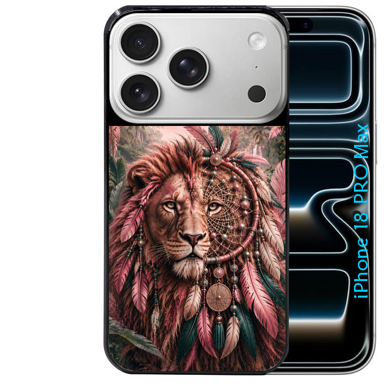 Coque pour Iphone 18 / PRO / PRO MAX / 18E personnalisée lion dreamcatcher
