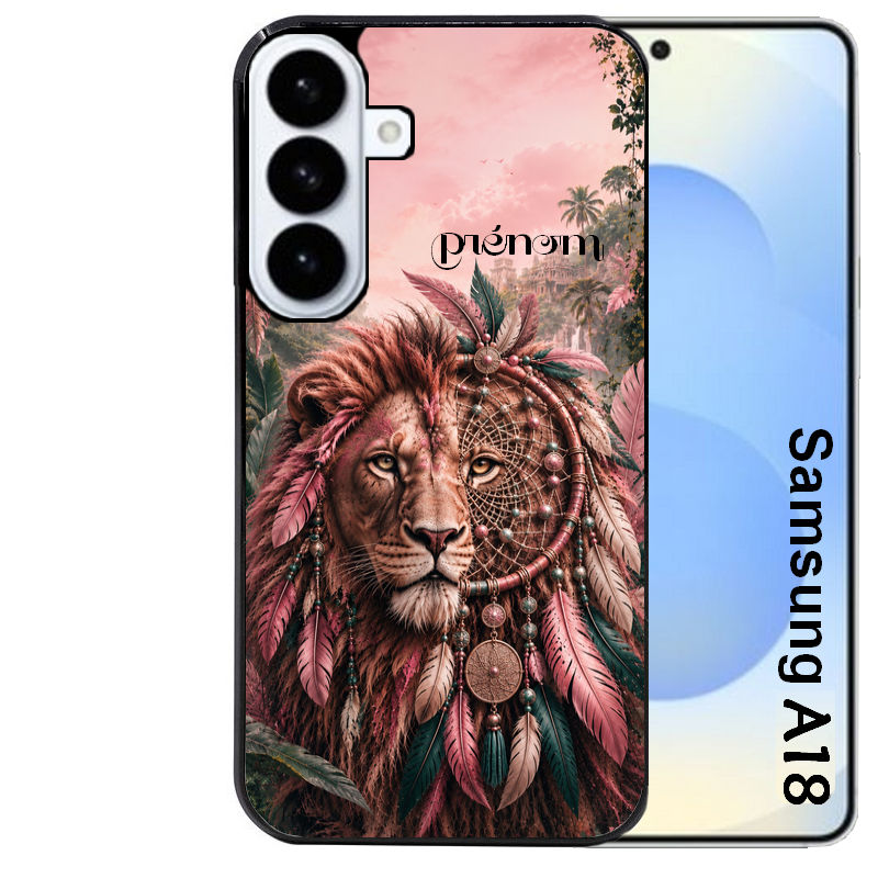 Coque pour Galaxy A08 A18 A28 A38 A58 personnalisée lion dreamcatcher