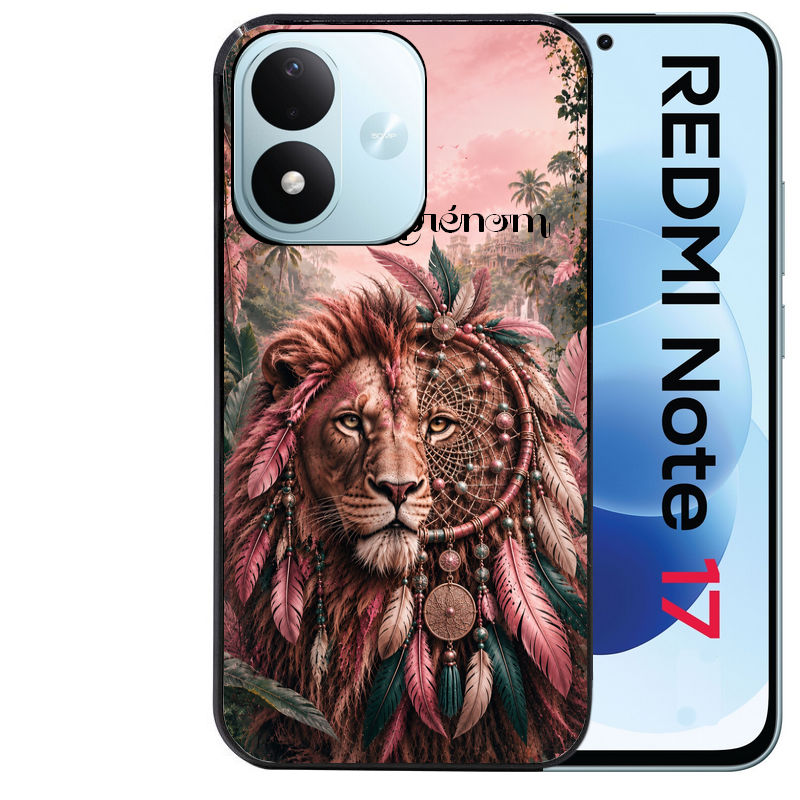 Coque pour Redmi Note 17 et PRO 4G 5G Max personnalisée lion dreamcatcher