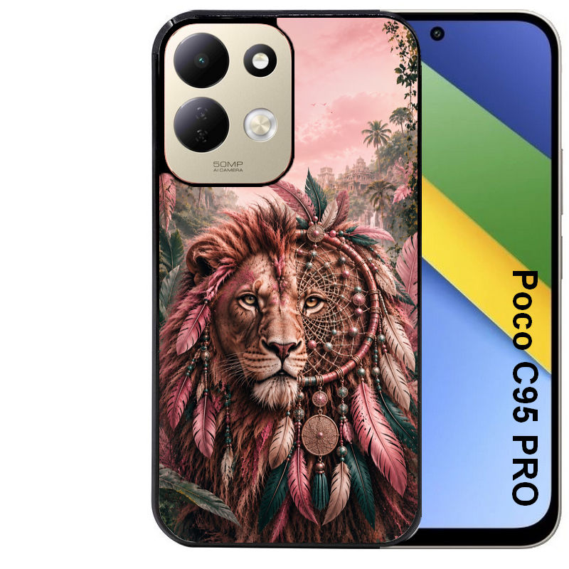 Coque pour POCO C95 PRO personnalisée lion dreamcatcher