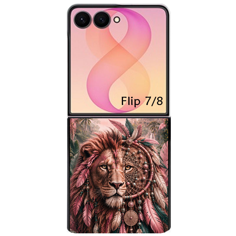 Coque pour Z FLIP 6 7 8 personnalisée lion dreamcatcher