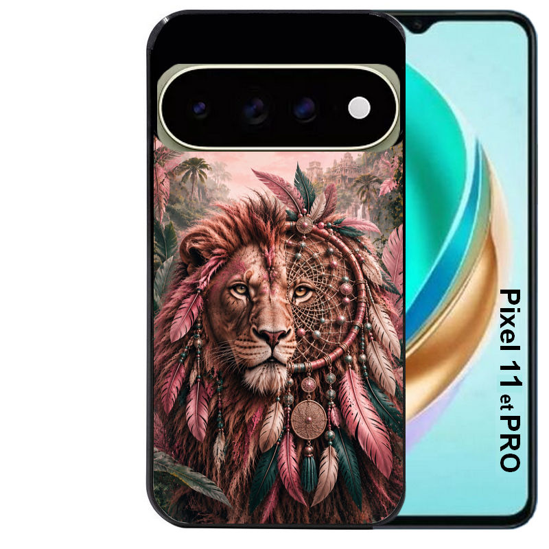 Coque pour Pixel 10 / 11 / PRO / XL personnalisée lion dreamcatcher