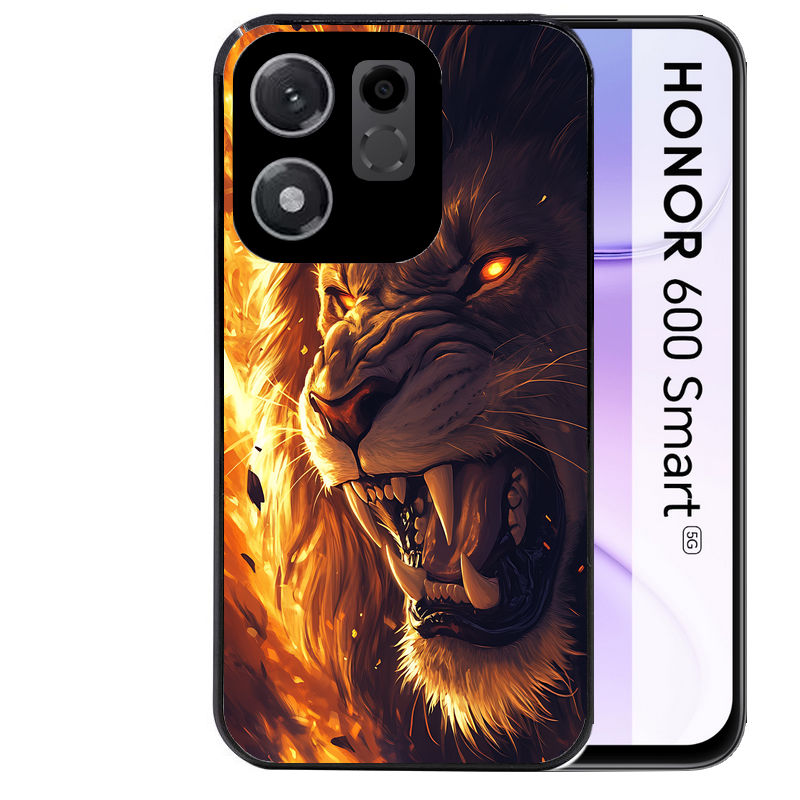 Coque pour Honor 600 SMART lion flamme