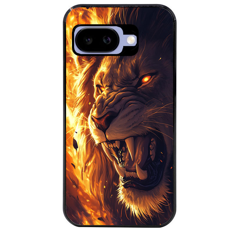 Coque pour Pixel 8A 9A 10A lion flamme