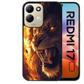 Coque pour Redmi 17 et 17C 4G 5G lion flamme