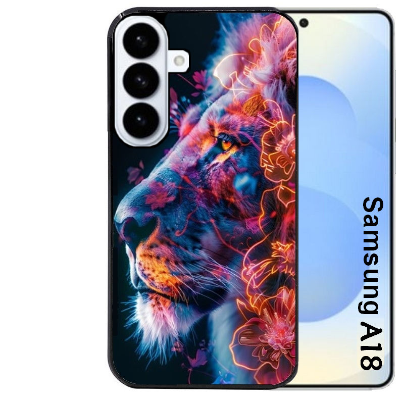 Coque pour Galaxy A08 A18 A28 A38 A58 lion fluo