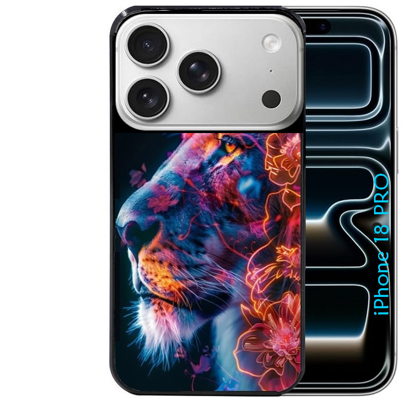 Coque pour Iphone 18 / PRO / PRO MAX / 18E lion fluo