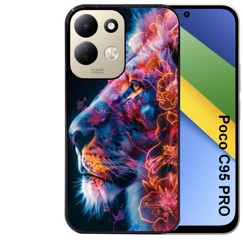 Coque pour POCO C95 PRO lion fluo