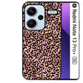 Coque noire taperso pour Redmi Note 13 PRO PLUS 5G avec motif leopard rose protection antichoc personnalisée