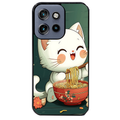 Coque noire taperso pour Moto Edge 60 et Neo Fusion Pro avec motif chat ramen nuage protection antichoc personnalisée