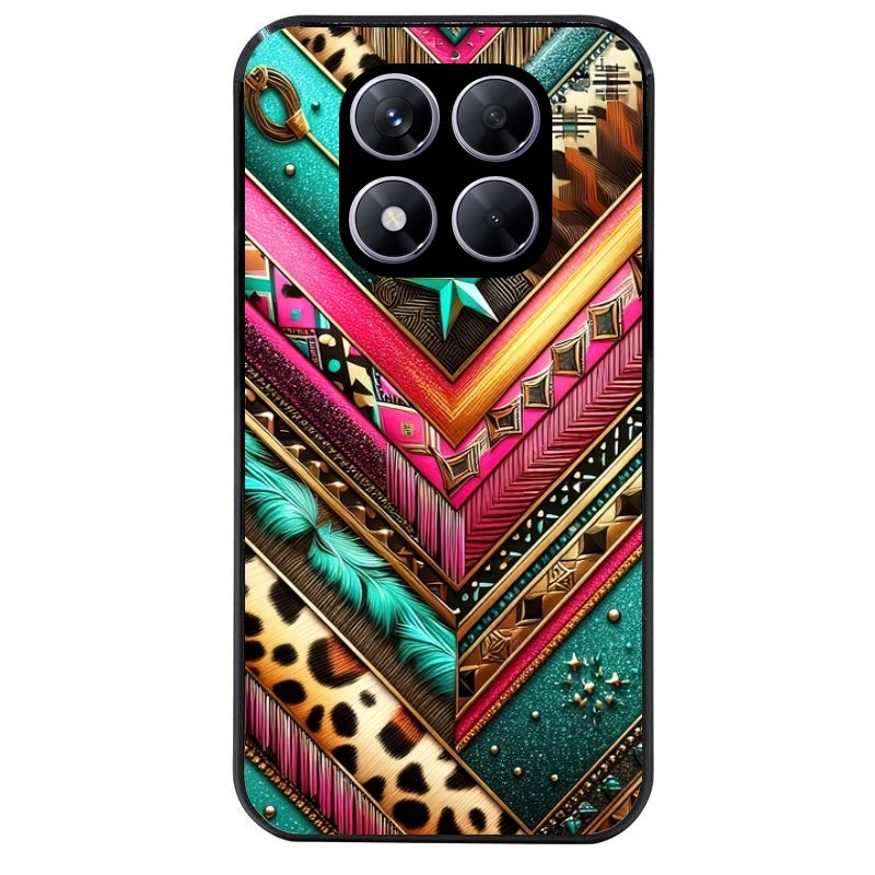 Coque noire taperso pour Redmi Note 14 et PRO PLUS 4G 5G avec motif chevron texas protection antichoc personnalisée