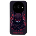 Coque noire taperso pour Redmi A3 avec motif chat samourai personnalise protection antichoc personnalisée