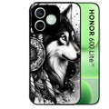 Coque noire pour Honor 600 LITE avec motif loup dreamcatcher protection antichoc personnalisée