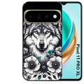 Coque pour Pixel 10 / 11 / PRO / XL loup et fleur