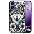 Coque pour Oppo A6 A6 A6K loup et fleur