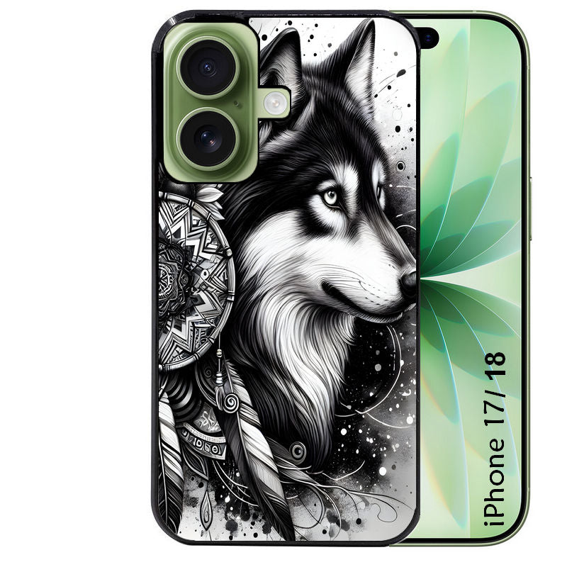 Coque pour Iphone 18 / PRO / PRO MAX / 18E loup dreamcatcher