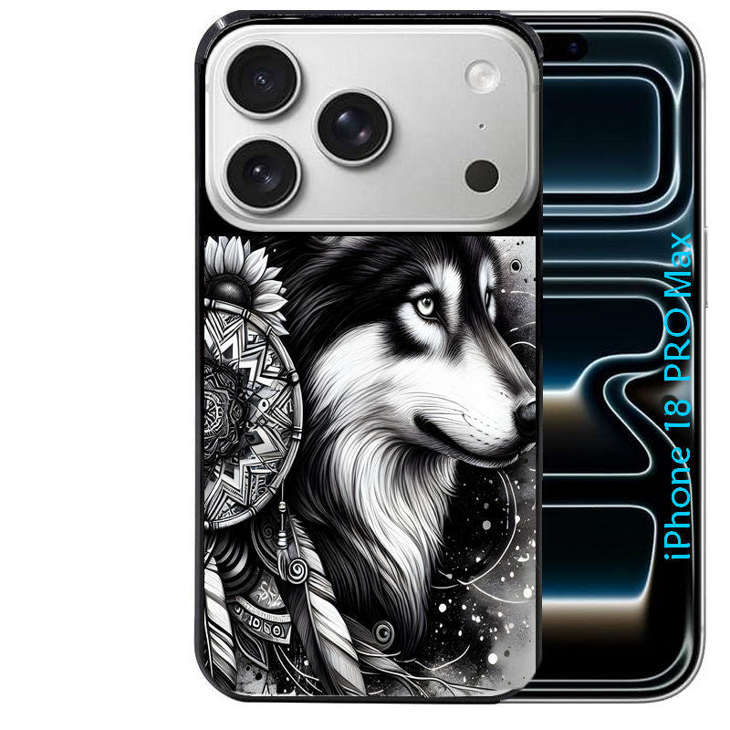 Coque pour Iphone 18 / PRO / PRO MAX / 18E loup dreamcatcher