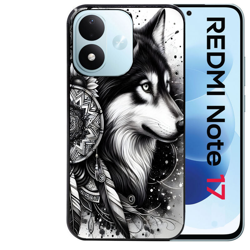 Coque pour Redmi Note 17 et PRO 4G 5G Max loup dreamcatcher