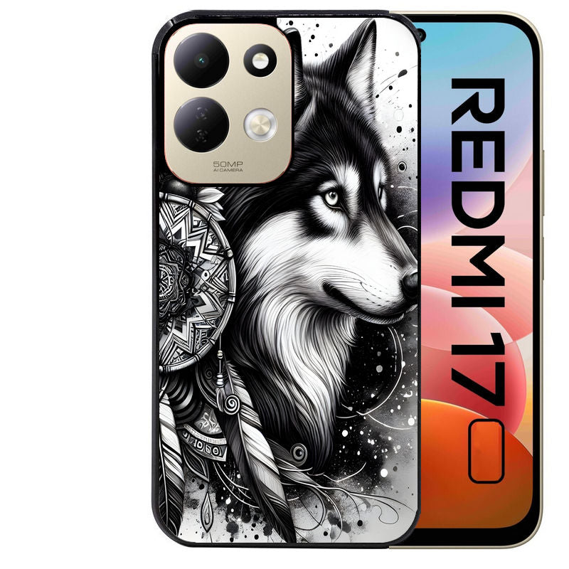 Coque pour Redmi 17 et 17C 4G 5G loup dreamcatcher