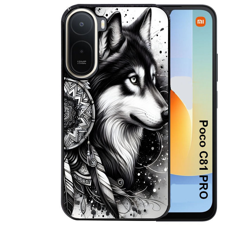 Coque pour POCO C81 PRO loup dreamcatcher