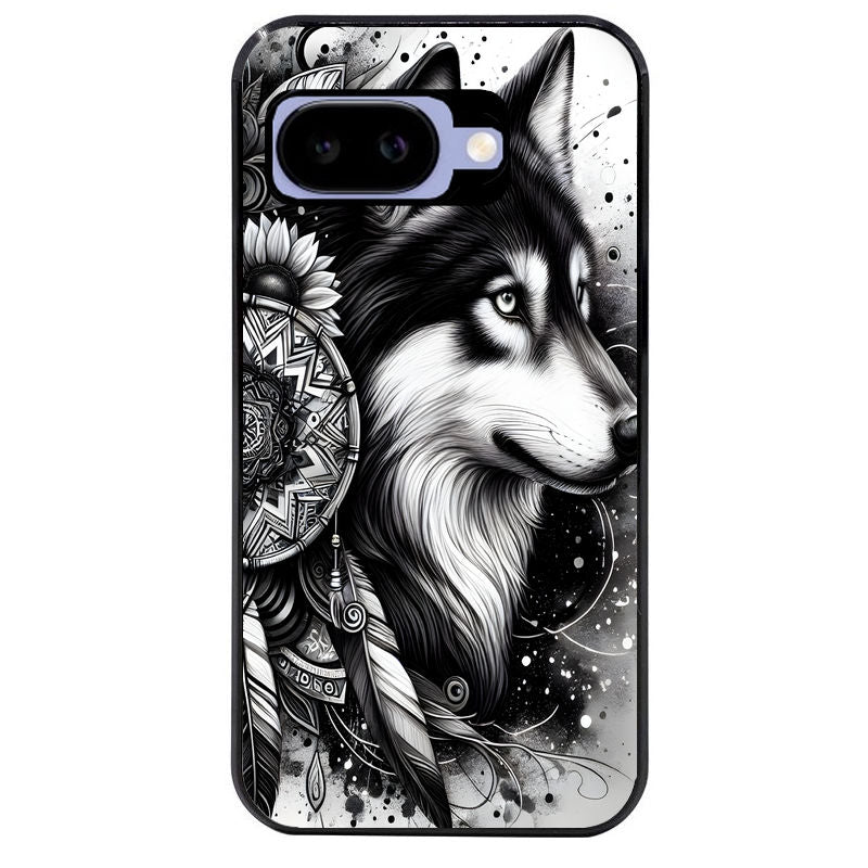 Coque pour Pixel 8A 9A 10A loup dreamcatcher