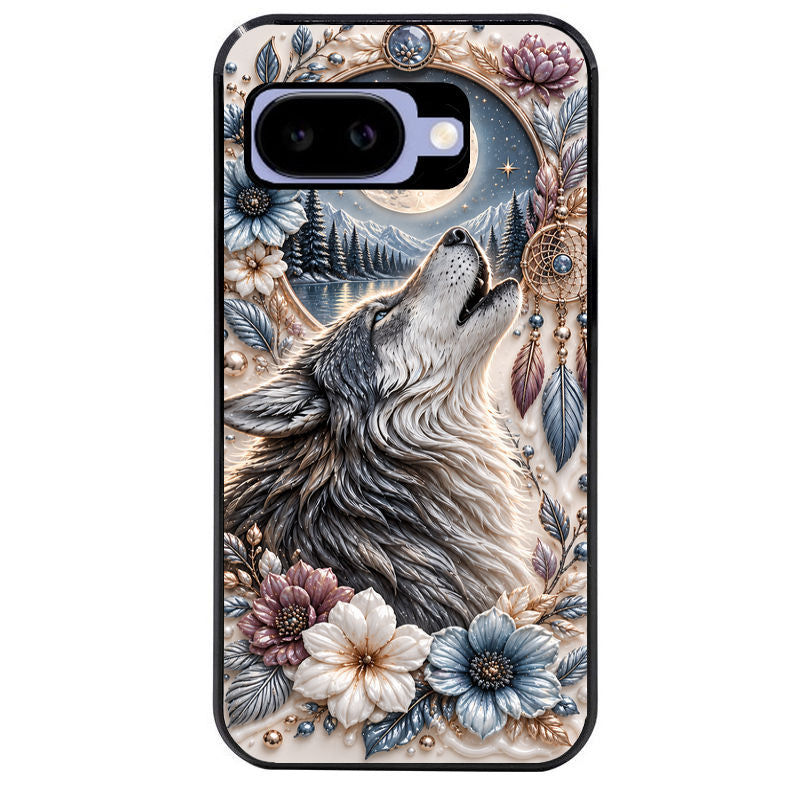 Coque pour Pixel 8A 9A 10A loup et lune