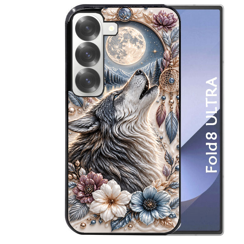 Coque pour Z Fold 8 / ULTRA loup et lune