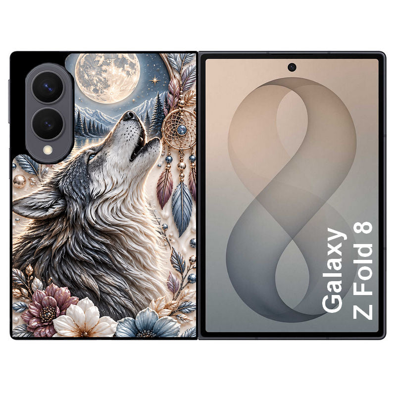 Coque pour Z FOLD 8 loup et lune