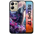 Coque pour Redmi 17 et 17C 4G 5G loup et plume
