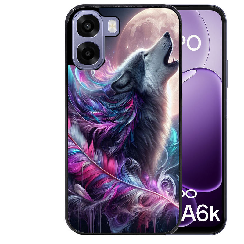 Coque pour Oppo A6 A6 A6K loup et plume