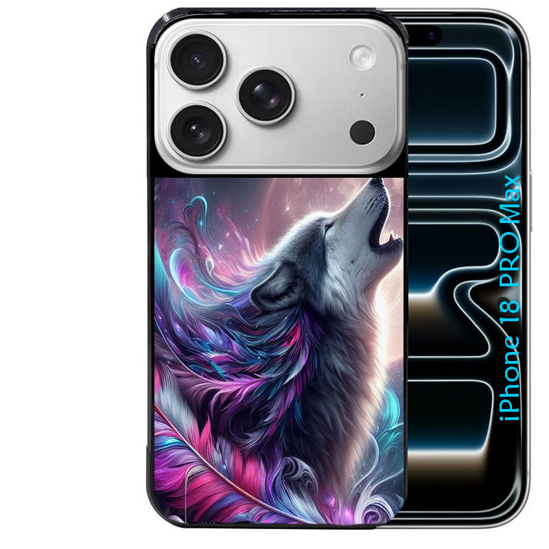 Coque pour Iphone 18 / PRO / PRO MAX / 18E loup et plume