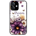 Coque noire taperso pour OPPO A40 avec motif fleur violette personnalisee protection antichoc personnalisée