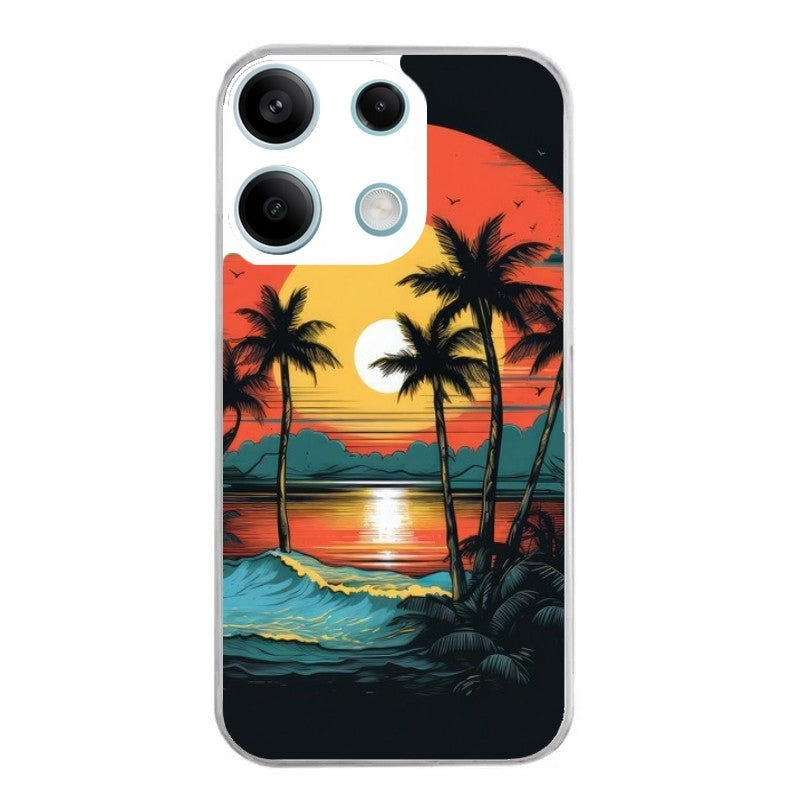 Coque taperso pour POCO X6 5G avec motif hawaii palmier protection antichoc personnalisée