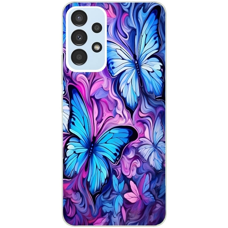 Coque taperso pour Galaxy A13 4G et 5G A23 A53 avec motif papillon violet uv protection antichoc personnalisée
