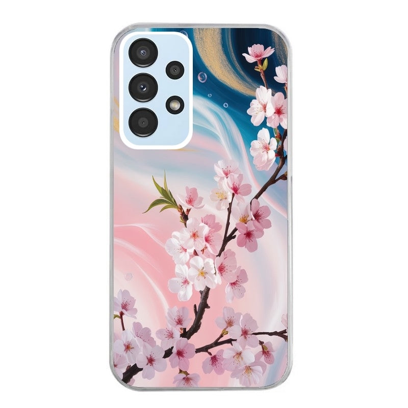 Coque taperso pour Galaxy A13 4G et 5G A23 A53 avec motif marbre fleur cerisier protection antichoc personnalisée