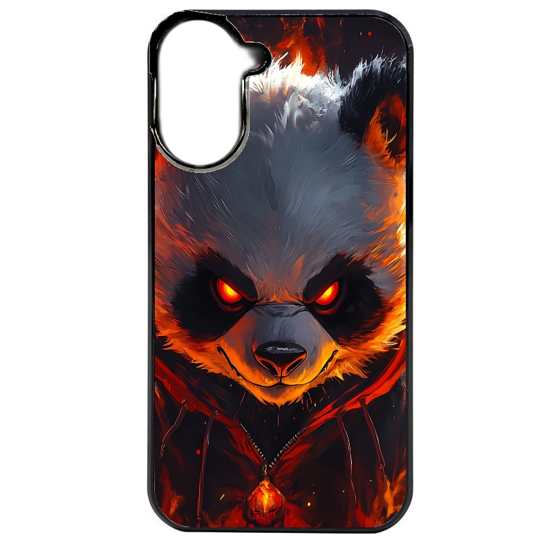 Coque noire taperso pour POCO C71 4G avec motif panda very angry protection antichoc personnalisée